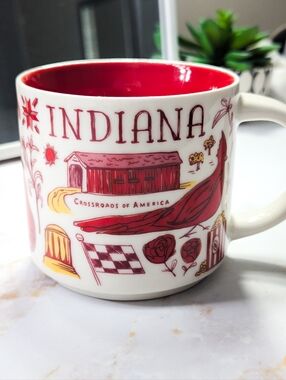 Starbucks Been There Series Indiana Mug Retired 14oz Crossroads of America Cup